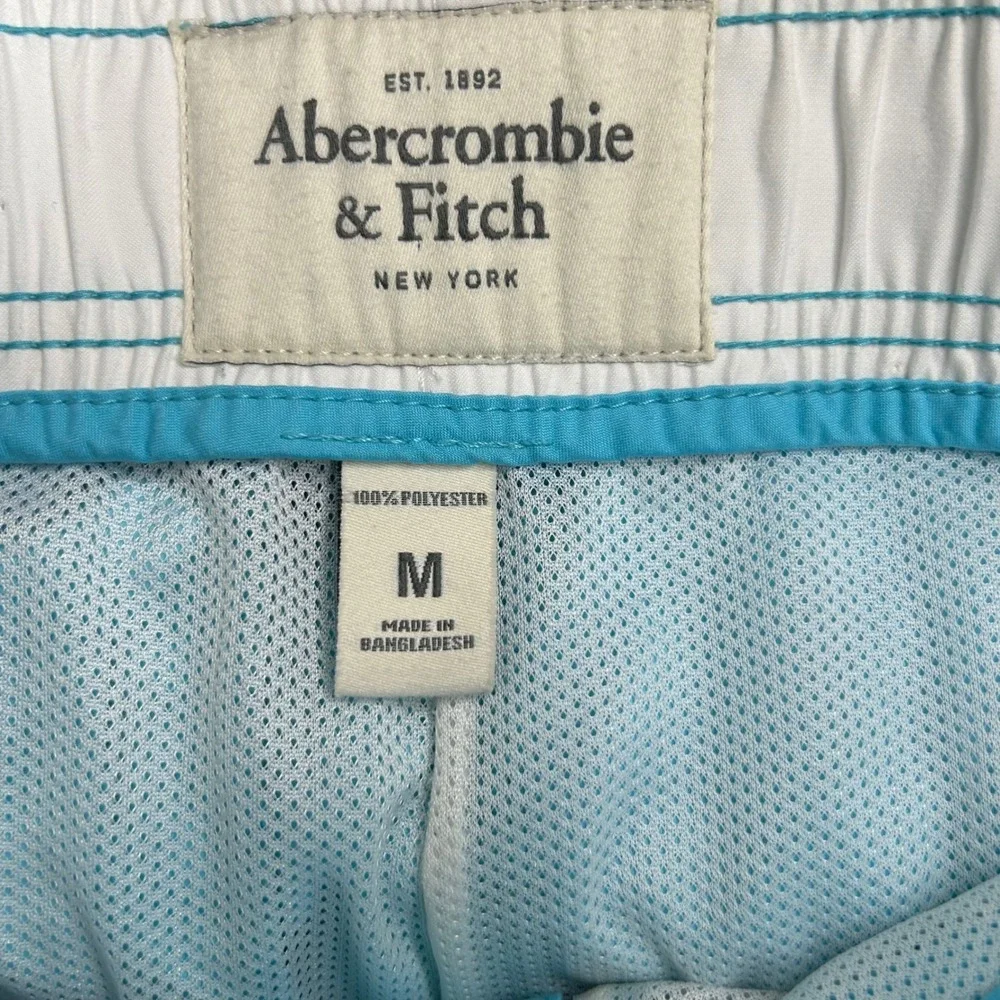 Vintage Y2K Abercrombie & Fitch Blue Board Shorts Puffy Bubble‎ Spellout Logo M